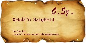 Orbán Szigfrid névjegykártya