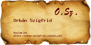 Orbán Szigfrid névjegykártya