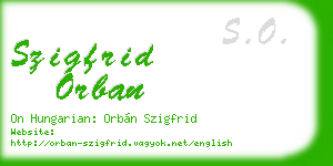 szigfrid orban business card