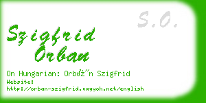 szigfrid orban business card